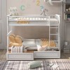 NicBex Twin Size Bunk Bed Convertible Design Bed Frame with 2 Drawers, Guardrails and Ladder, No Spring Box Required - 2 of 4