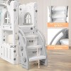 8-in-1 Toddler Indoor Playground with Slide: Baby Slide Playset for Toddlers Ages 1-3 Outdoor Play, Kids Slide Includes Basketball Hoop, Telescope - 3 of 4