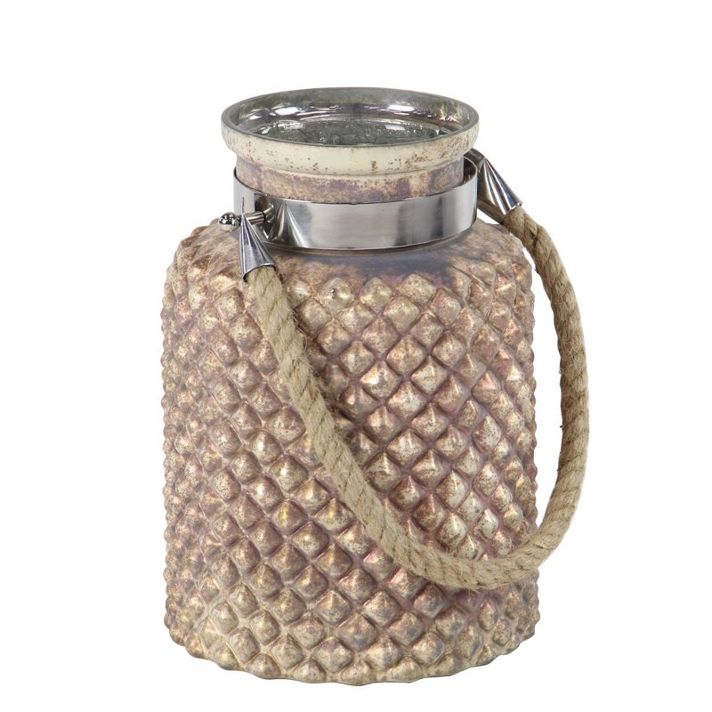 Glass/Steel Jar Candle Lantern with Rope Handle - Olivia & May, 5 of 7