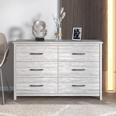 Image of Gianni 6 Drawer Dusty Gray Oak 47.2 in. Dresser with Ultra Fast Assembly