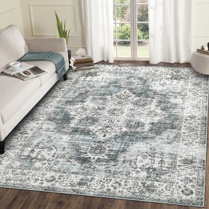 Machine Washable Area Rugs for Living Room Non Slip Non Shedding  Vintage Indoor Carpet - 1 of 4