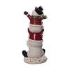 Transpac Dolomite Light Up Stacked Snowmen Decor with Music Multicolored Ceramic Figurines for Christmas Tabletop - 4 of 4