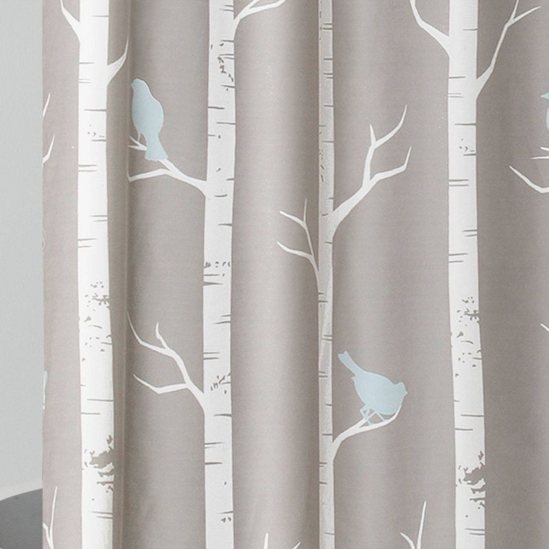 Bird on the Tree Shower Curtain Gray/Blue - Lush D&#233;cor, 4 of 9