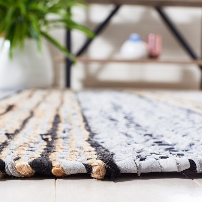 Mod-Chic Gray and Natural Handwoven Cotton-Cowhide Area Rug - 2' x 3'