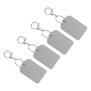 Unique Bargains PU Leather Keychain Fobs with Key Rings for DIY Crafts 4 Pcs - 1 of 4