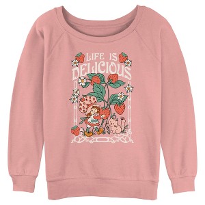 Juniors Womens Strawberry Shortcake Life is Delicious Sweatshirt - 1 of 3
