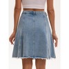 INSPIRE CHIC Women's Denim High Waist Flared Raw Hem with Pockets Casual A Line Jean Skirts - 4 of 4