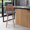 26" Verne Counter Stool with Faux Leather and Wood Finish - Armen Living - 2 of 4