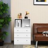 Costway 3 Drawer Dresser W/ Cubbies Storage Chest for Bedroom Living Room White/Black/Grey - image 4 of 4