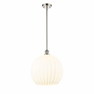 White Venetian - 1 Light Stem Hung Pendant In Modern Style-16.63 Inches Tall and 13.75 Inches Wide - 1 of 1