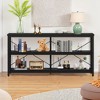 UbMelt 55.12 Inch Console Table with 3-Tier Storage Shelves,Industrial Entryway Table for Living Room & Entryway,Black - 2 of 4