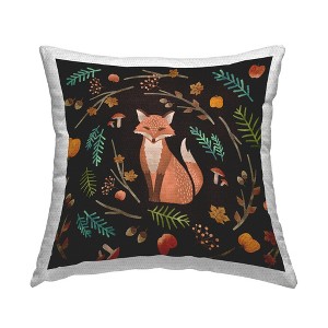 Stupell Industries Fall Botanical Leaves Red Fox Nature - 1 of 3