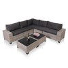 Nertpow Deluxe 7-Piece Outdoor Patio Furniture Set with 2 Talbe, Versatile Patio Conversation Set for Backyard, Light Grey Rattan Grey Cushion - 2 of 4
