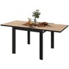 Outsunny 35.5"-71" Expandable Outdoor Dining Table for 4-6 People, Aluminum Patio Table with Slatted Wood Grain Top for Backyard, Porch, Deck, Natural - 4 of 4