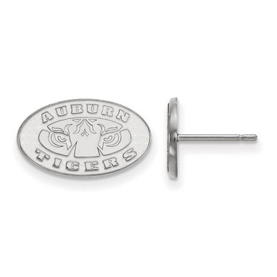 Black Bow Jewelry 14k White Gold Auburn Tigers NCAA Post Earrings