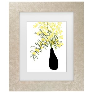Trademark Fine Art - Rosana Laiz Blursbyai Yellow blooms in a vase Matted Framed Art - 1 of 4