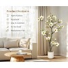 4FT Artificial Magnolia Tree with Real Touch Flowers & Leaves – Fake Plants with Moss In White Pot for Home Office Living Room Decor - 3 of 4