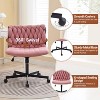Criss Cross Chair with Wheels, Wide Seat Armless Desk Chair, Cross Legged Swivel Comfy Chair - 4 of 4