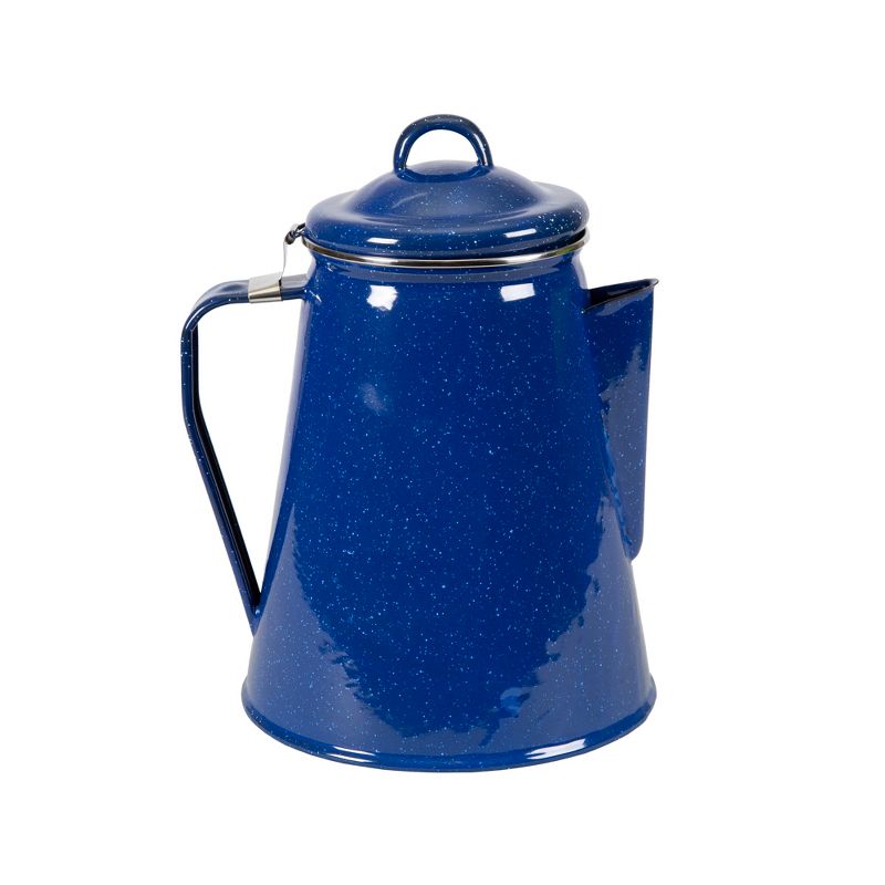 Stansport Enamel Coffee Pot 8 Cup Percolator With Basket Blue, 1 of 9