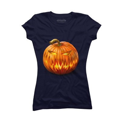 Junior's Design By Humans Jack O'Lantern By Ldarro T-Shirt