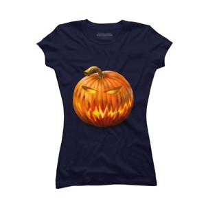 Junior's Design By Humans Jack O'Lantern By Ldarro T-Shirt - 1 of 3