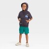 Grayson Mini Toddler Boys' Wave Hoodie Graphic T-Shirt - Black - 4 of 4