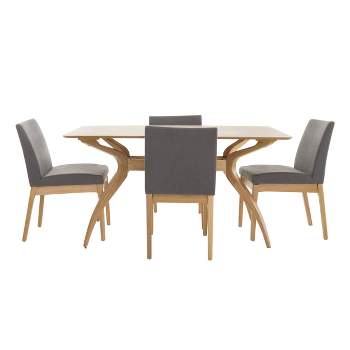 5pc Kwame 60" Curved Leg Dining Set - Christopher Knight Home