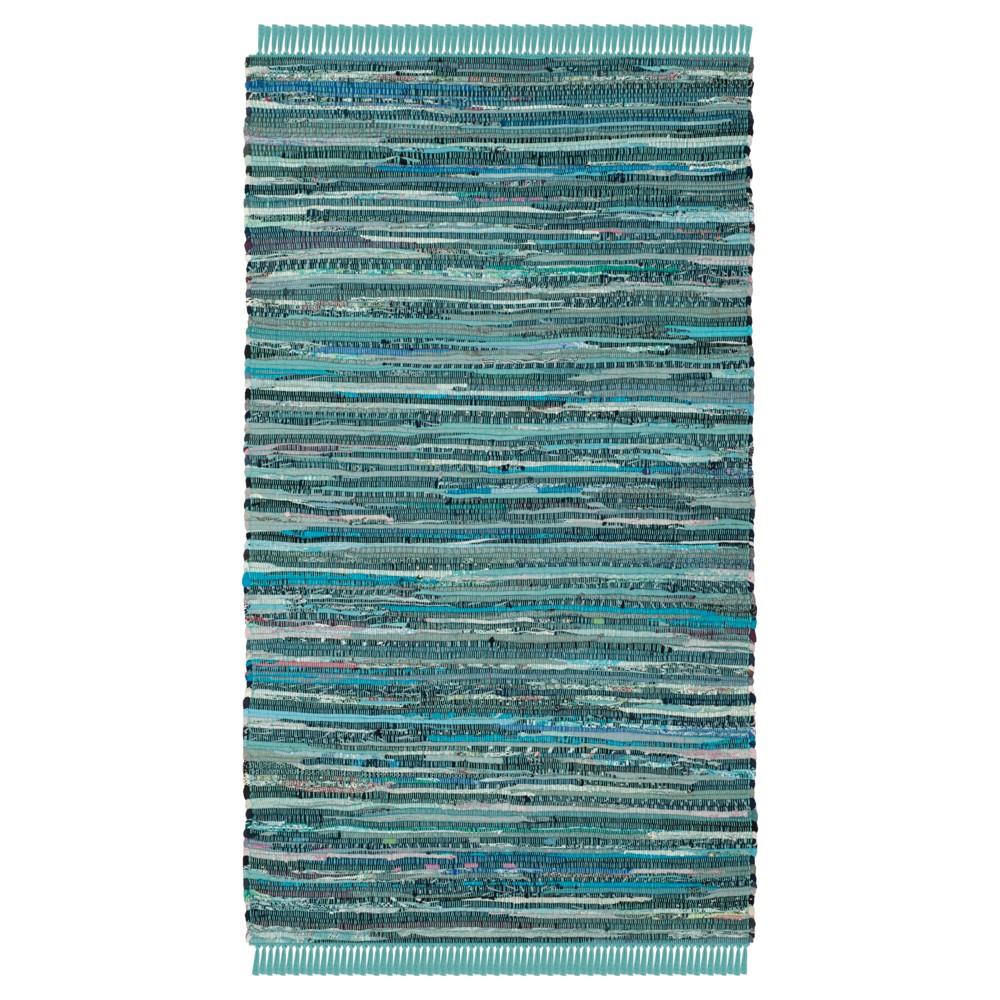 Turquoise Spacedye Design Flatweave Woven Accent Rug 3'x5' - Safavieh
