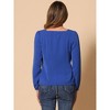 Allegra K Women's Casual Button Decor Long Sleeve Solid Square Neck Blouse - 4 of 4