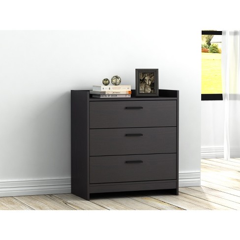 Emerson 3 Drawer Chest Black Brown Loft 607 Target