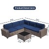 COZONY 6 Piece Outdoor Patio Set, All Weather Rattan Sectional Sofa Glass Table Cushions for Backyard Lawn - 2 of 4