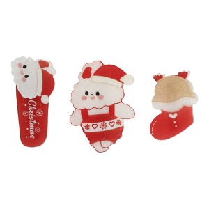 Unique Bargains Christmas Hair Clips Blessing Rabbit for Christmas 1.97"x1.57" Red White 1 Set - 1 of 4