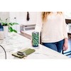 Elanze Designs 20 oz Stainless Steel On the Go Insulated Travel Tumbler With Push Top Lid, Lime Green Zebra Print Blue - 4 of 4