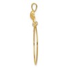 Black Bow Jewelry 14k Yellow Gold Hammered Heart Charm Holder Pendant, 23mm (7/8 inch) - 2 of 4