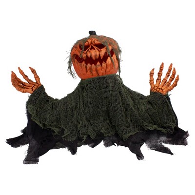 Northlight 30" Black and Orange Animated Pumpkin Halloween Decoration