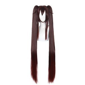 Unique Bargains Women's Wigs 47" Brown with Wig Cap - 1 of 4