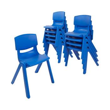 ECR4Kids 12in Plastic School Stack Chair, Classroom Furniture, 10-Piece
