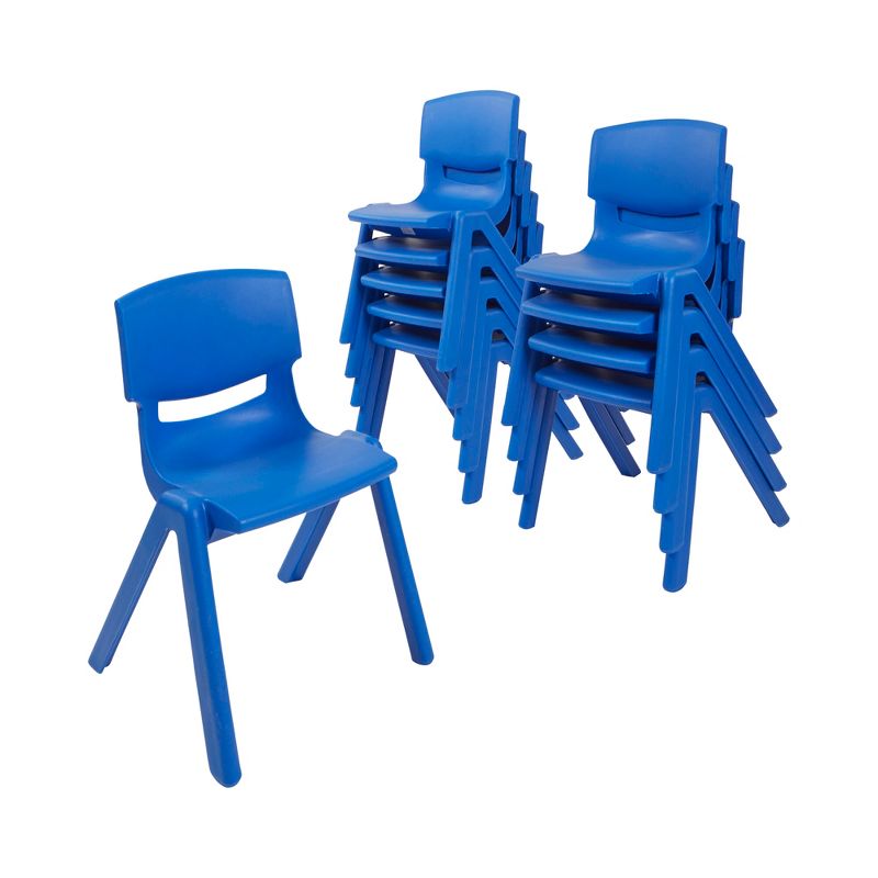 ECR4Kids 12in Plastic School Stack Chair, Classroom Furniture, 10-Piece, 1 of 10