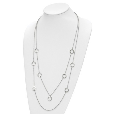 Chisel Stainless Steel Polished with Circles 2-Strand 31" Necklace