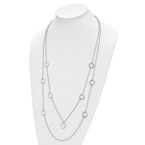 Chisel Stainless Steel Polished with Circles 2-Strand 31" Necklace - 1 of 2