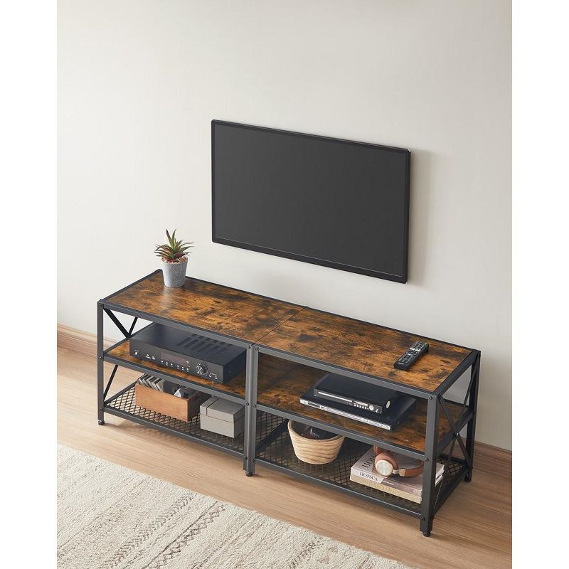 VASAGLE TV Stand Industrial Entertainment Center, Modern TV Console with Open Storage Shelves, 5 of 7