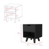 NicBex Nightstand with Drawers,Modern Side Table with Storage Space and Wood Frame,Bedside Table for Bedroom,Living Room - 3 of 4