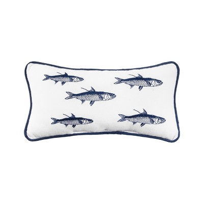 C&F Home 6" x 12" Fish Toss Embroidered Throw Pillow