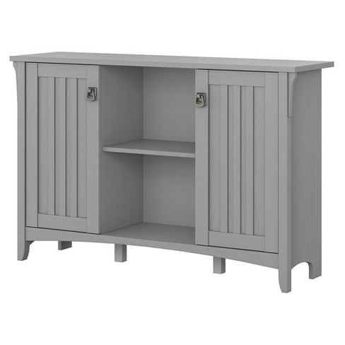 Mayfield Accent Storage Cabinet with Doors Shiplap Gray/Pure White - Bush  Furniture