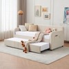 Velvet Daybed with Pop-up Trundle and USB Ports, Twin Size Upholstered Sofa Bed Frame with Side Storage Pockets, No Box Spring Needed - 4 of 4