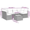 vidaXL 7 Piece Patio Sofa Set with Cushions - Brown and Cream With Table - 3 of 4