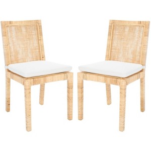 Tojo Cane Dining Chair W/ Cushion (Set of 2) - DCH6502 - Safavieh - 1 of 4