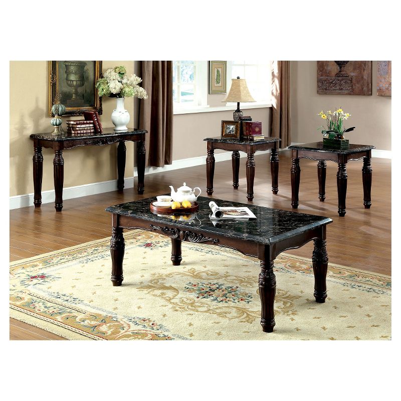 Mullie Traditional Faux Marble Top Sofa Table Brown - HOMES: Inside + Out, 4 of 5