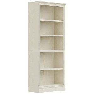 JAHRSTIM Halston Standard Bookcase, Adjustable Storage Open Display Shelving Unit for Home and Office Space, 31.49”L x 13.77”W x 72.8”H, Cream - 1 of 4