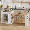 Racxily Extendable Island Console with Drawers, Double-door Cabinet, and Open Shelving, Dining Table, White - 2 of 4